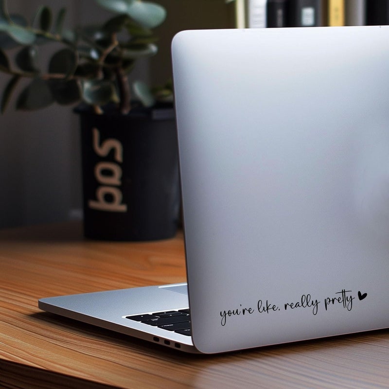 WCDHOR 2 x You Are Like Really Pretty Rearview Mirror Decal Water Bottle Stickers Affirmation Reminder Sticker Laptop Bumper Sticker Tumbler Vinyl Sticker Car Mirror Decal Funny Car De (You're Pretty, Black) - Image 3
